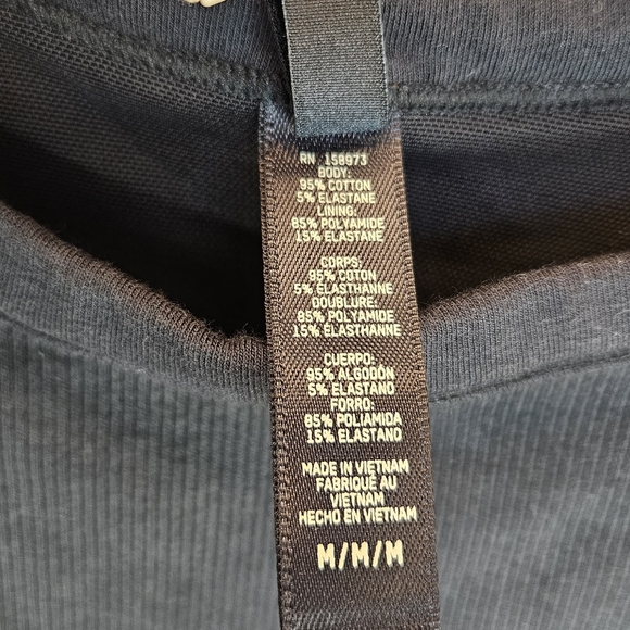 Skims Romper Womens Sz Black Med Ribbed Tank Shorts Bodysuit Minimalist Capsule - Picture 5 of 11